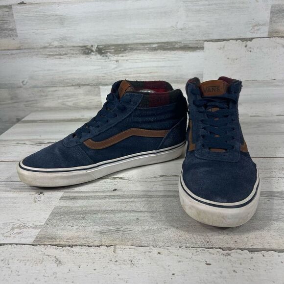 Vans Womens Ward Hi MTE Suede Plaid Lace Up Trainer Sneaker Shoes Blue Size 8 - Picture 5 of 8